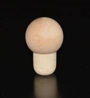 Korek grzybek-kulka 19 mm z okrągłą drewnianą główką