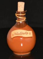 Butelka kula z kamionki z napisem Miodówka - 350ml + korek